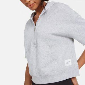 Calvin Klien 1/2 Zip Short Sleeve Cropped Hoodie Pullover